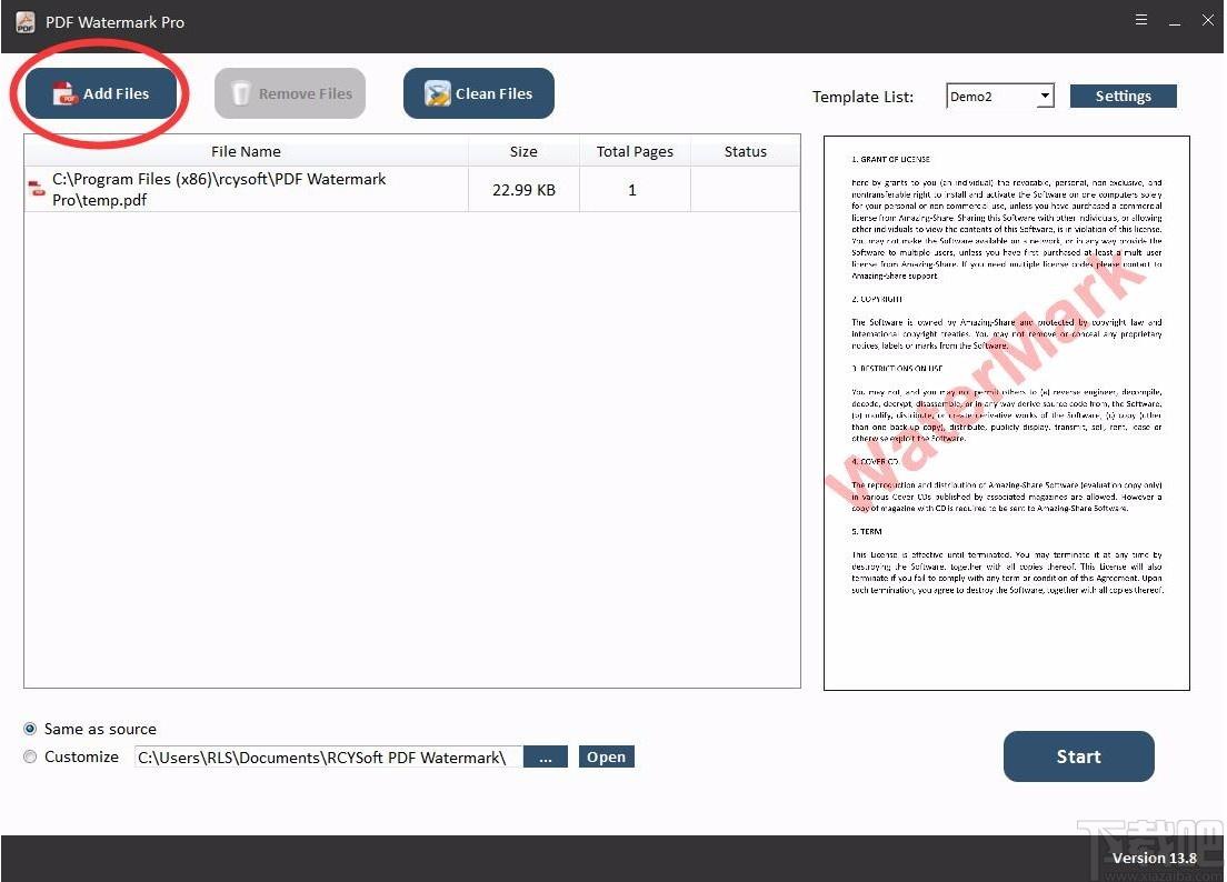 PDF Watermark Pro下载,PDF加水印软件,PDF加水印